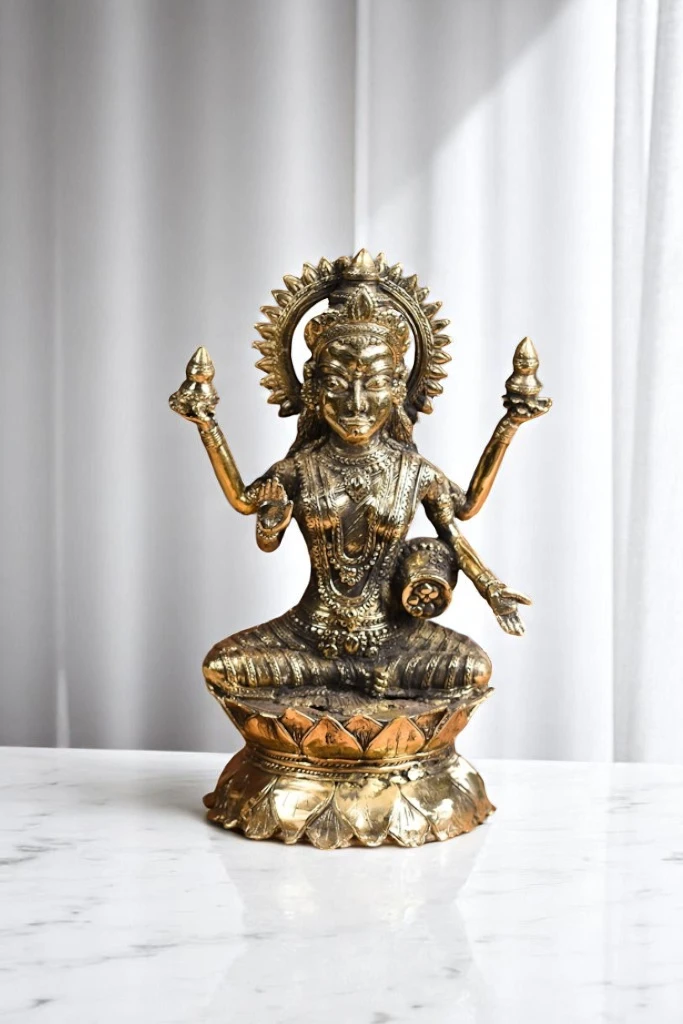 Vastu Shastra Brass Golden Lakshmi- 𝗔𝘁𝘁𝗿𝗮𝗰𝘁𝘀 𝗠𝗼𝗻𝗲𝘆- 𝗡𝗢𝗥𝗧𝗛 𝗙𝗔𝗖𝗘