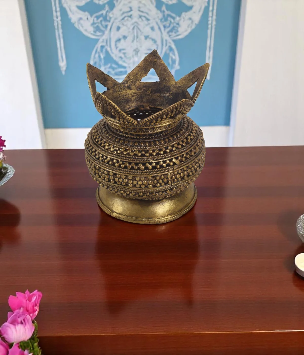 Vastu Brass Dhanvradhi barkat Laxmi Mangal Kalash For Pooja- 𝗩𝗶𝘀𝗵𝗻𝘂 & 𝗦𝗵𝗶𝘃 𝗡𝗶𝘄𝗮𝘀 𝗣𝗹𝗮𝗰𝗲- 5x5 - Image 2