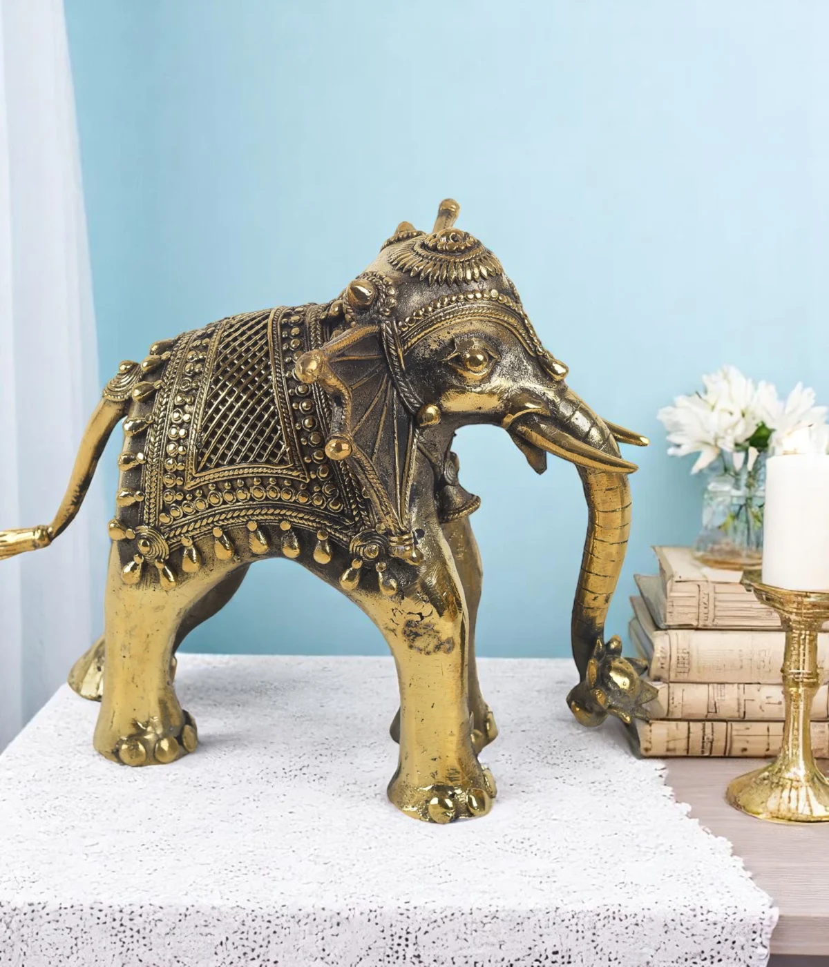 Vastu Brass Long Ear Auspicious Elephant - 𝗛𝗲𝗹𝗽𝘀 𝗶𝗻 𝗕𝘂𝘀𝗶𝗻𝗲𝘀𝘀 𝗚𝗿𝗼𝘄𝘁𝗵 - Image 3