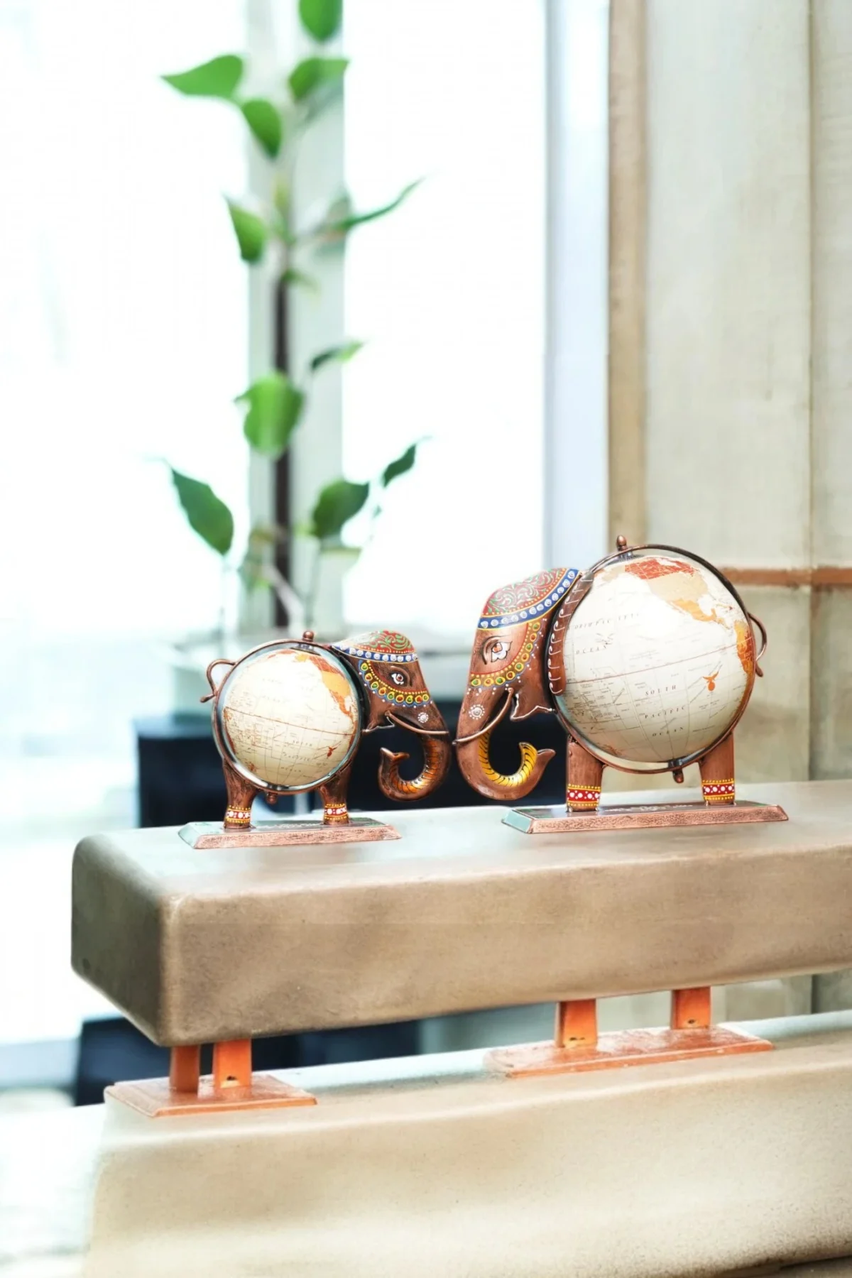 Heritage Elephant Globe Decor- Set of 2 - Image 4