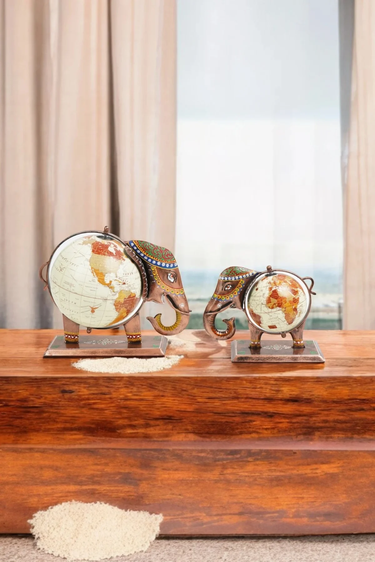 Heritage Elephant Globe Decor- Set of 2 - Image 3