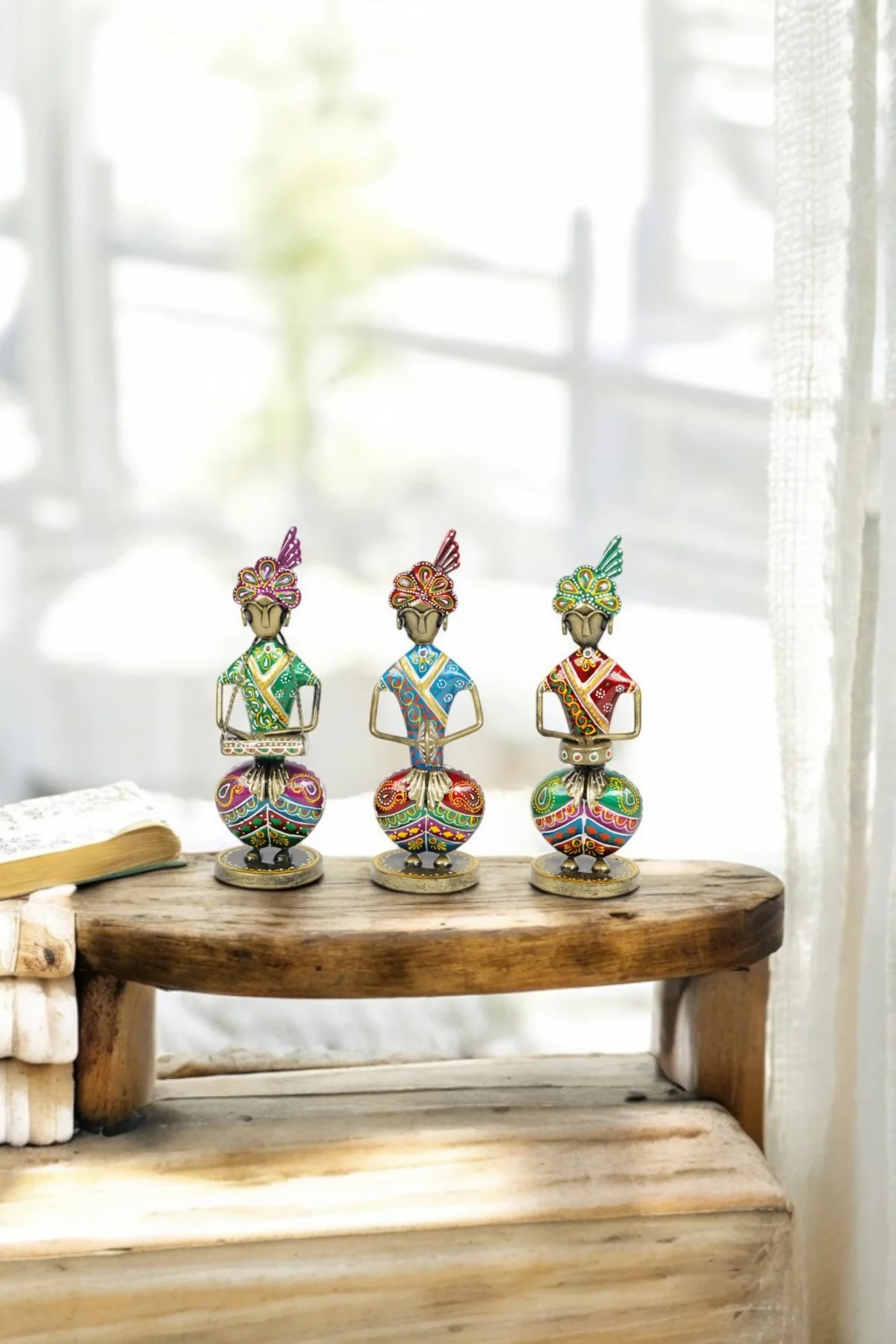 Handcrafted Tribal Musician Set Of 3 - Image 5