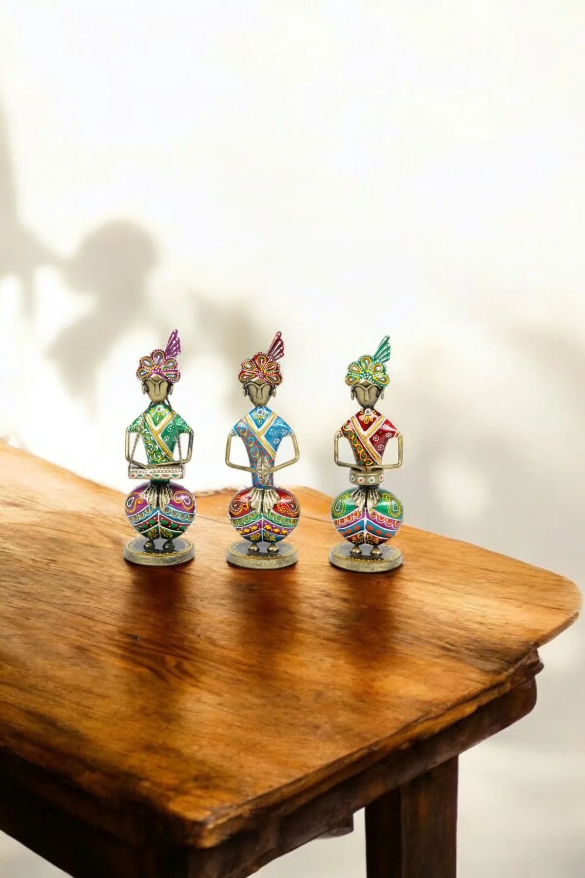 Handcrafted Tribal Musician Set Of 3 - Image 3