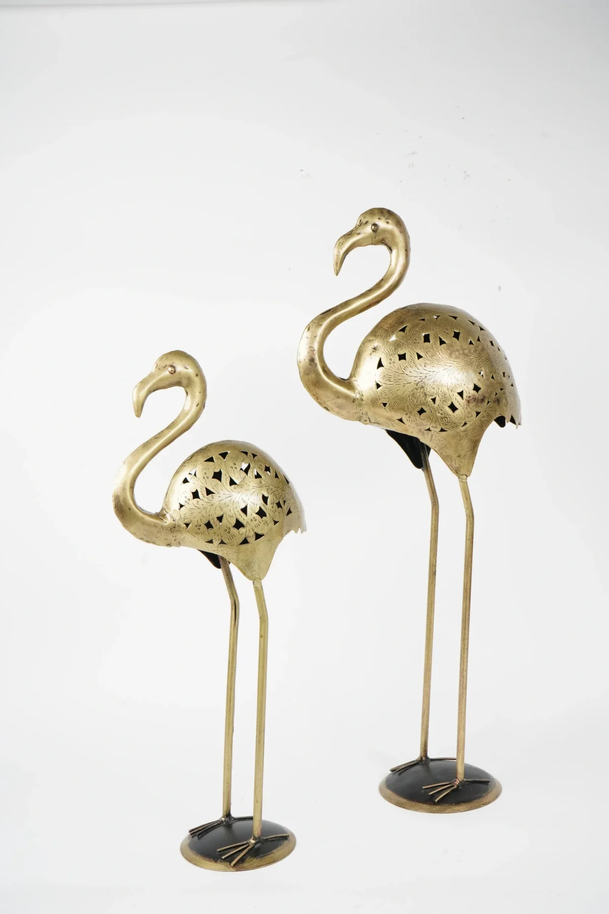 Handcrafted Dhokra Metal Flamingo bird Decor Set - Image 2