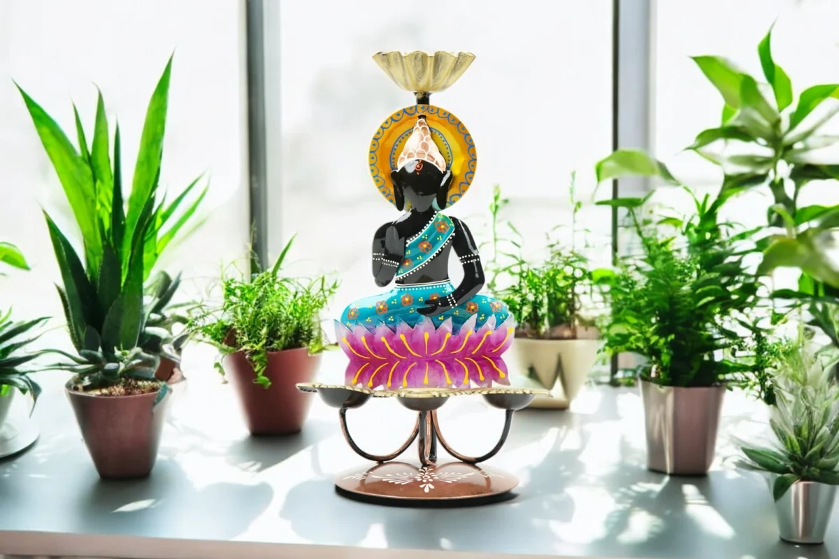 Buddha Lotus Candle Stand - Image 4