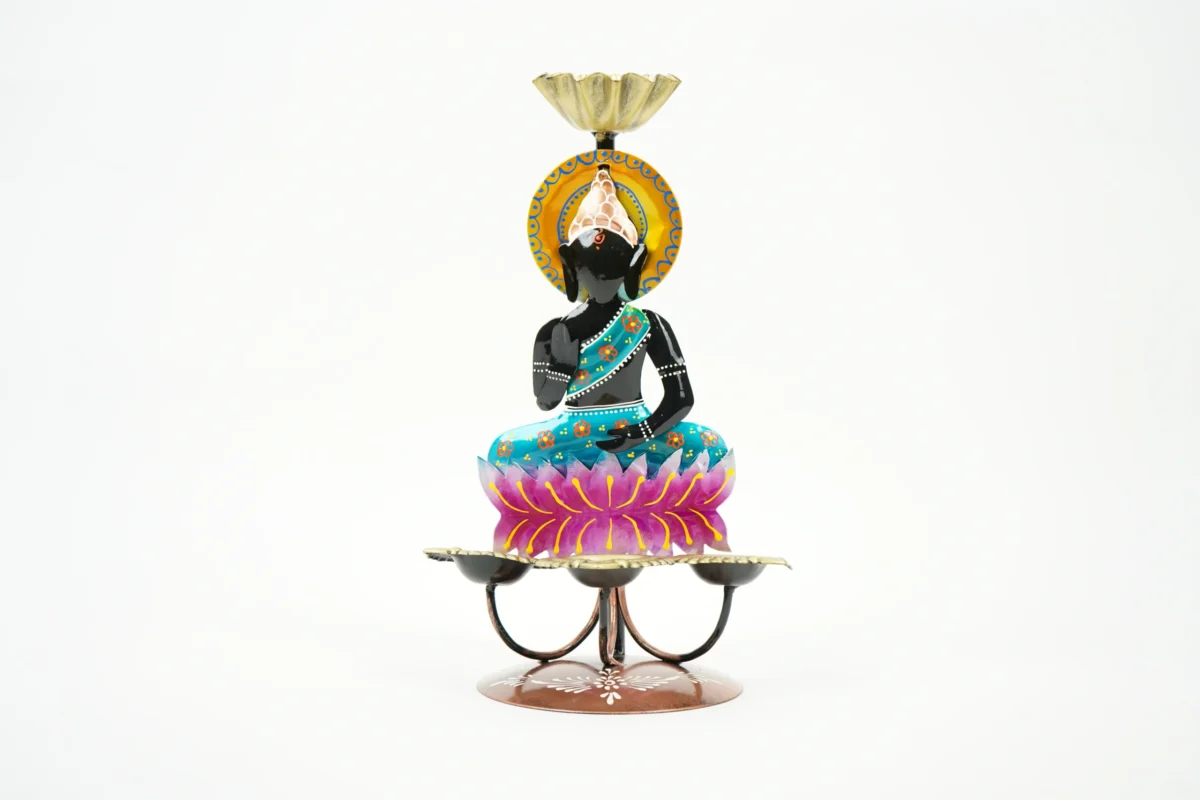 Buddha Lotus Candle Stand - Image 3