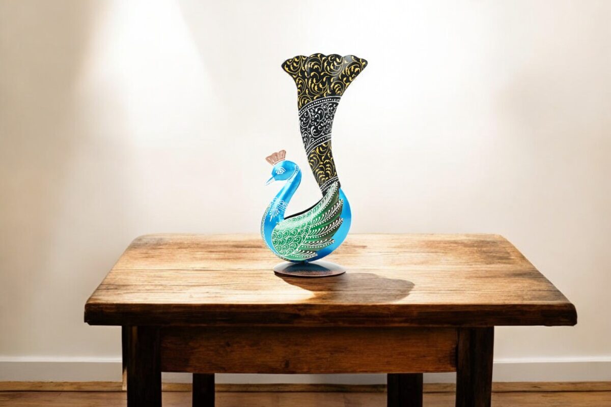 Peacock Flower Pot Small (Blue) - Image 2