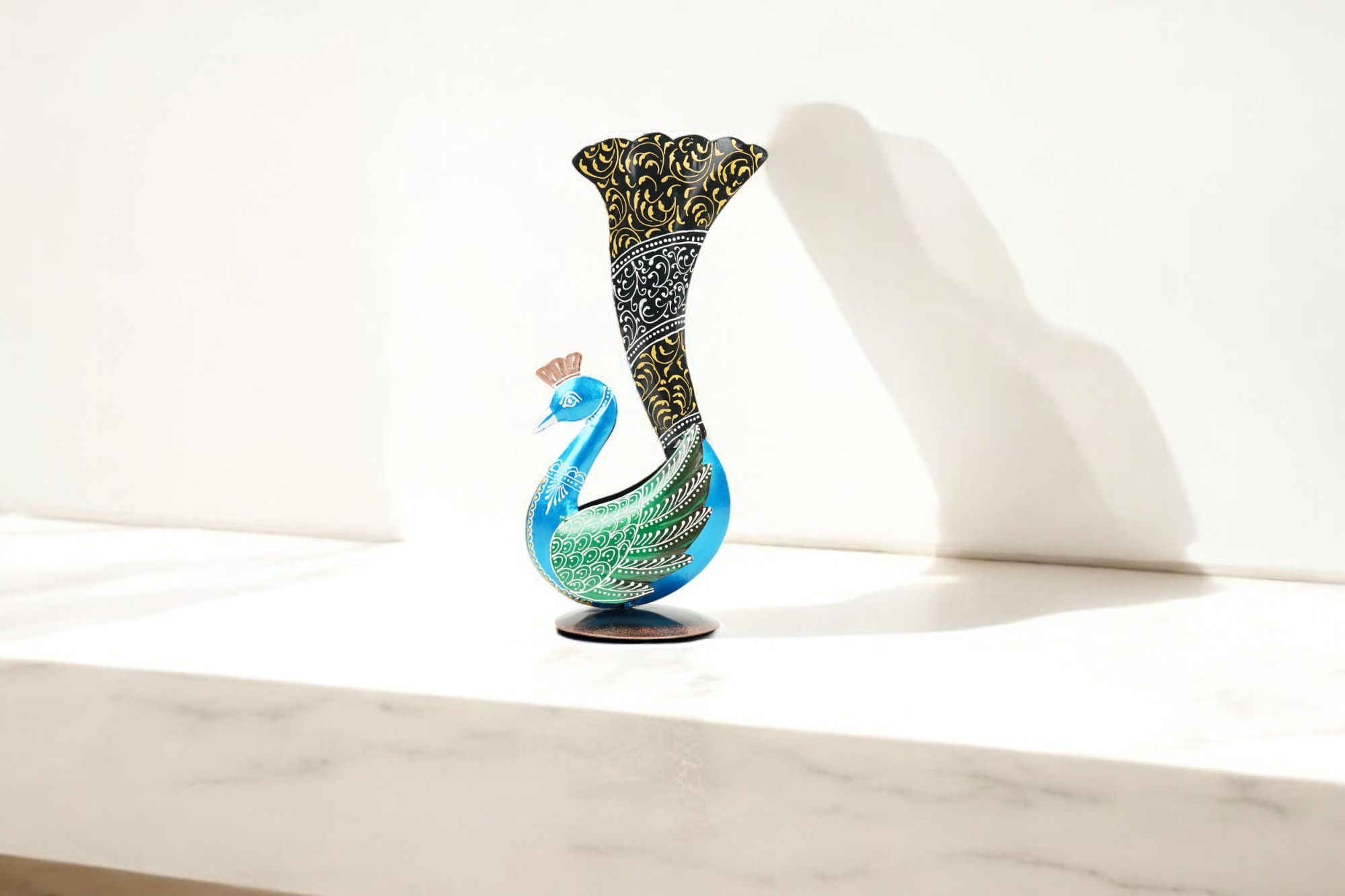 Peacock Flower Pot Small (Blue)