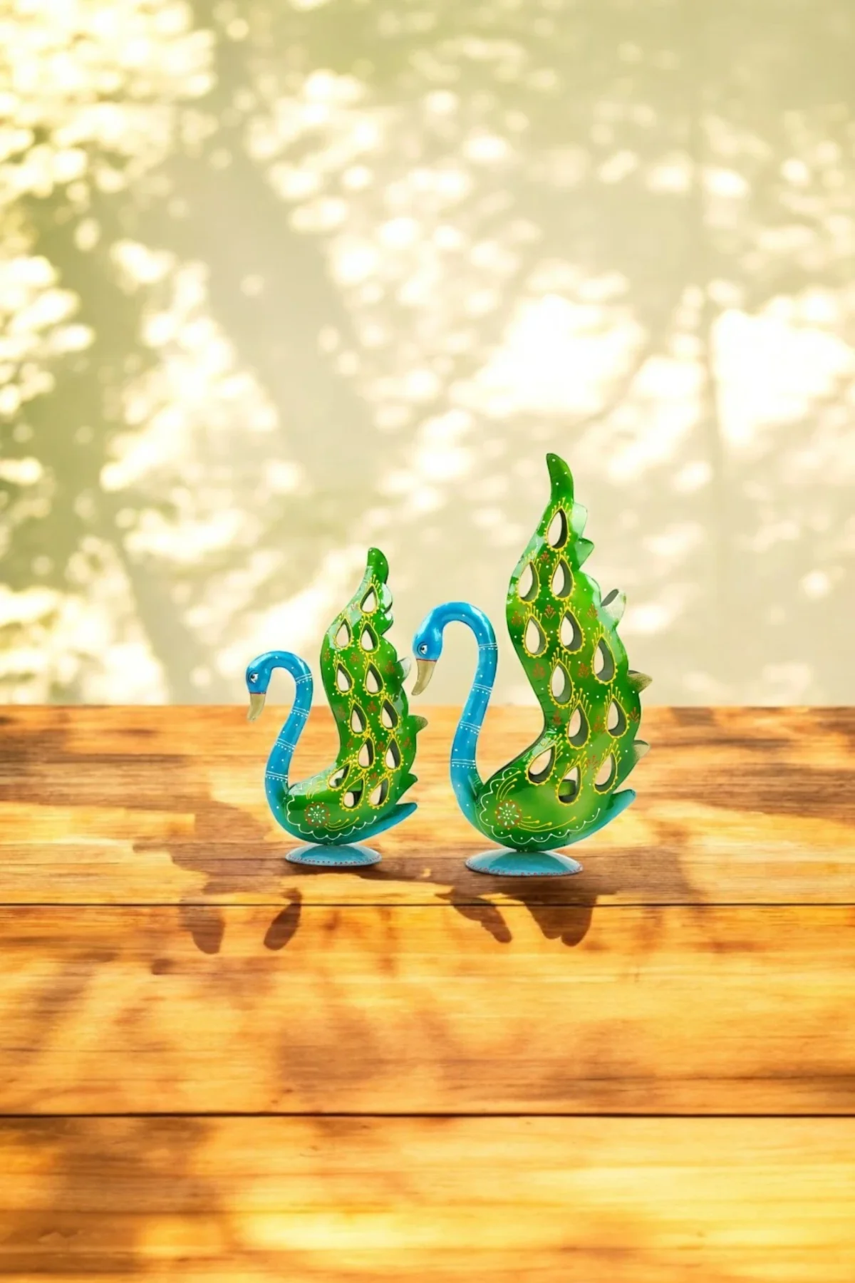 Peacock Tlight Stand Set of 2 - Image 4