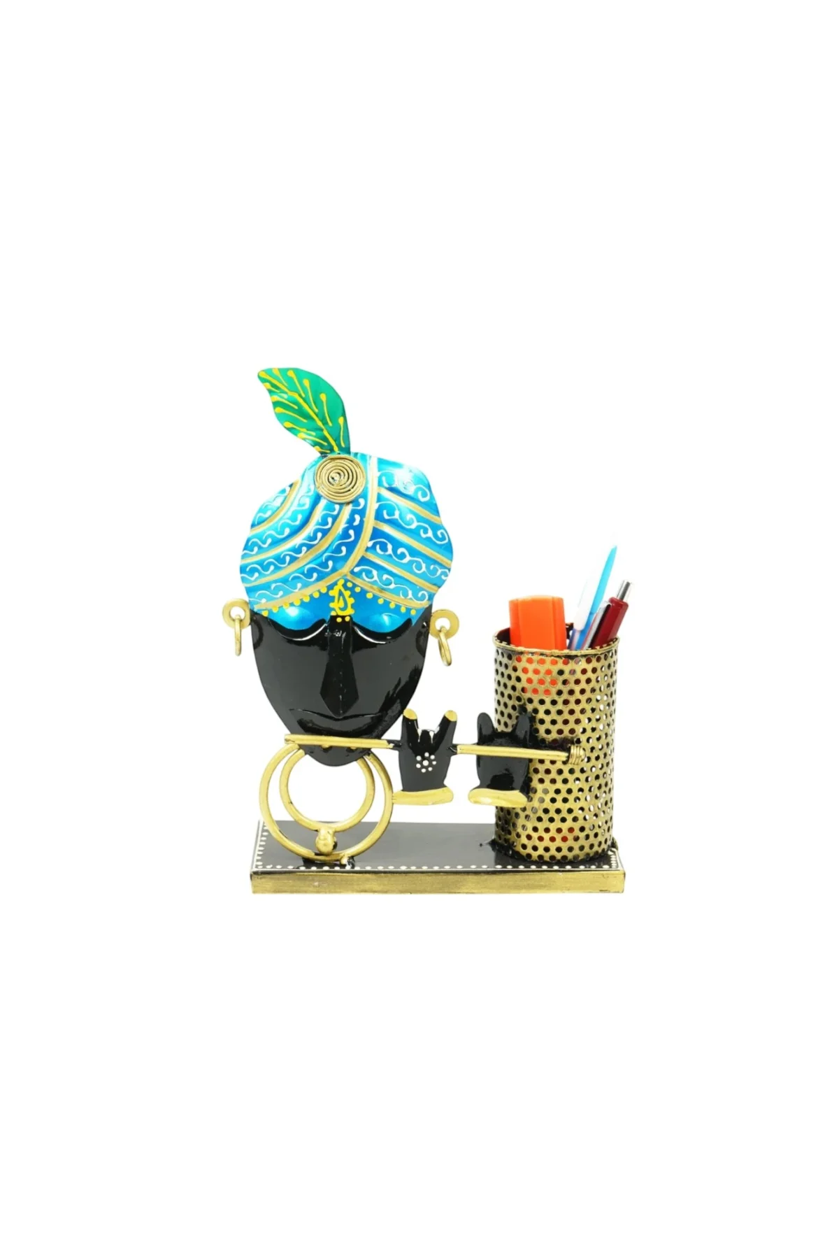 Iron Krishna Face Pen Stand - Image 4