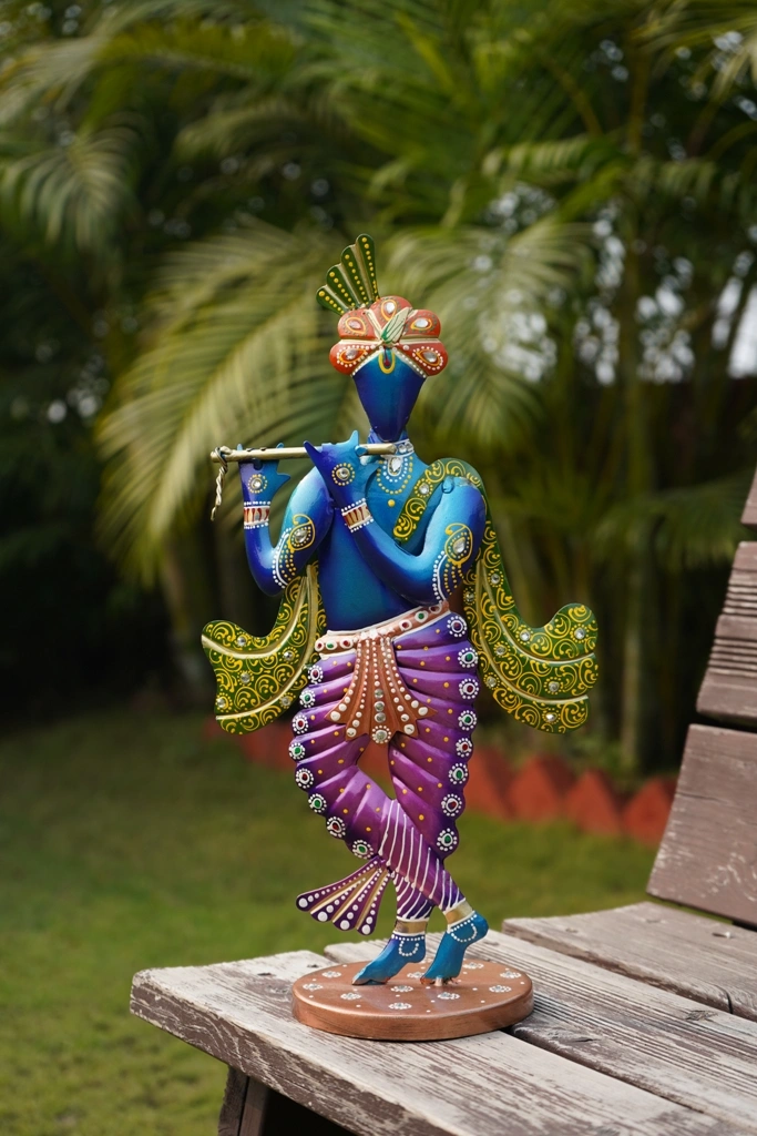 Handcrafted Iron Krishna Figurine