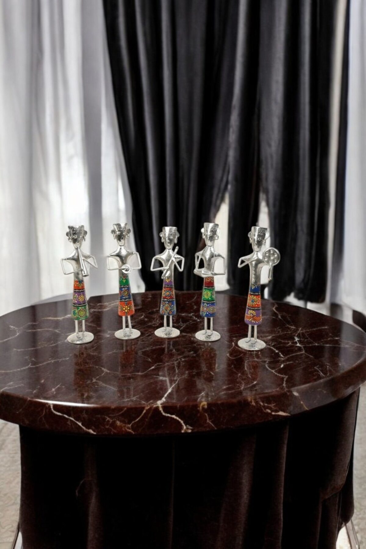 Handcrafted Tribal Musician Set Of 5 - Image 3