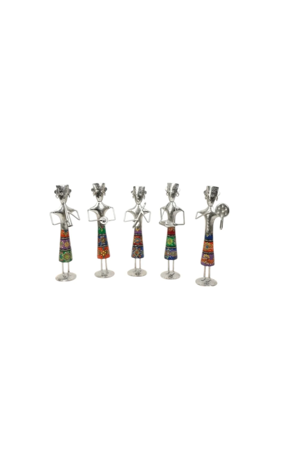 Handcrafted Tribal Musician Set Of 5 - Image 4