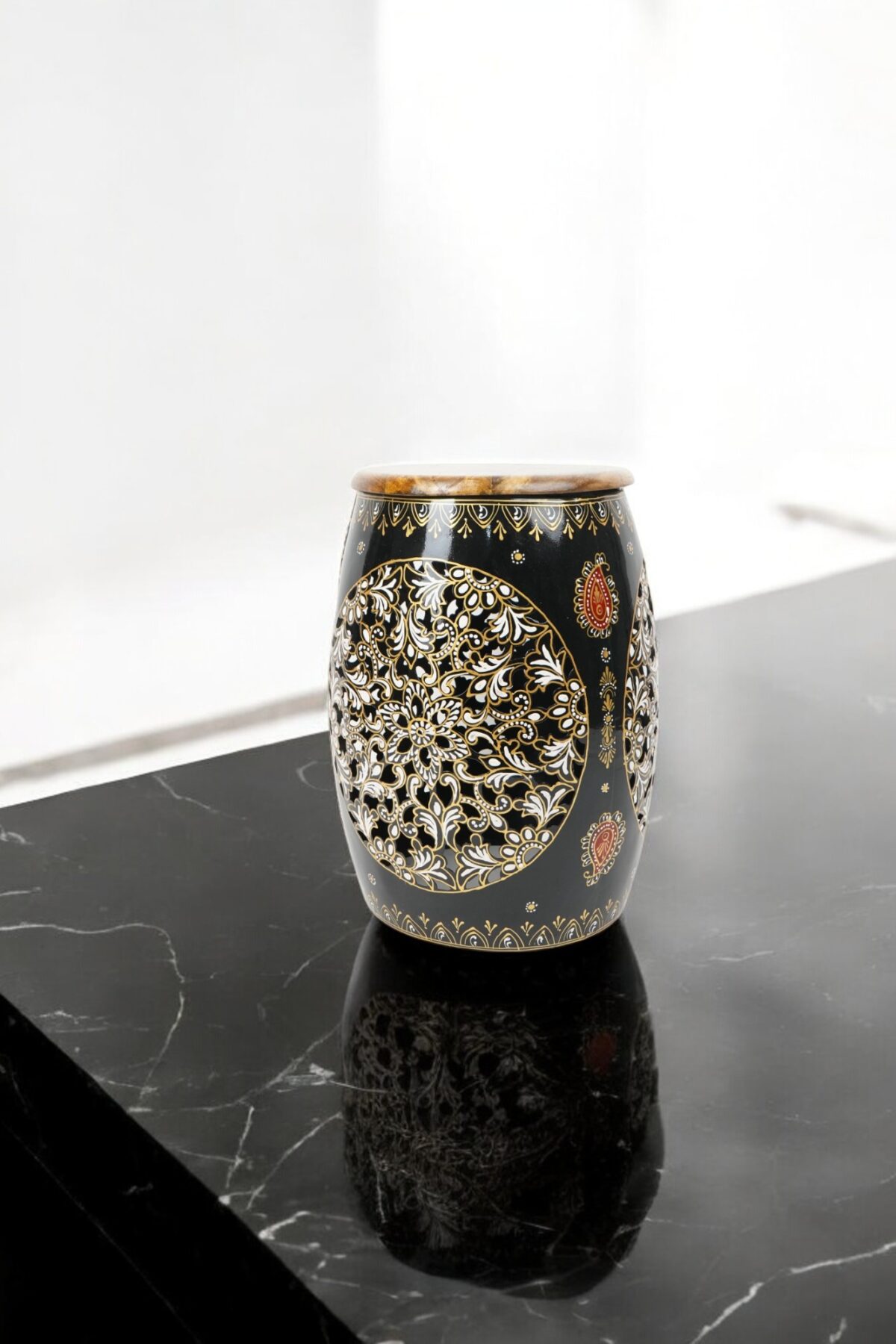 Metal Decorative Damru Stand Small - Image 2