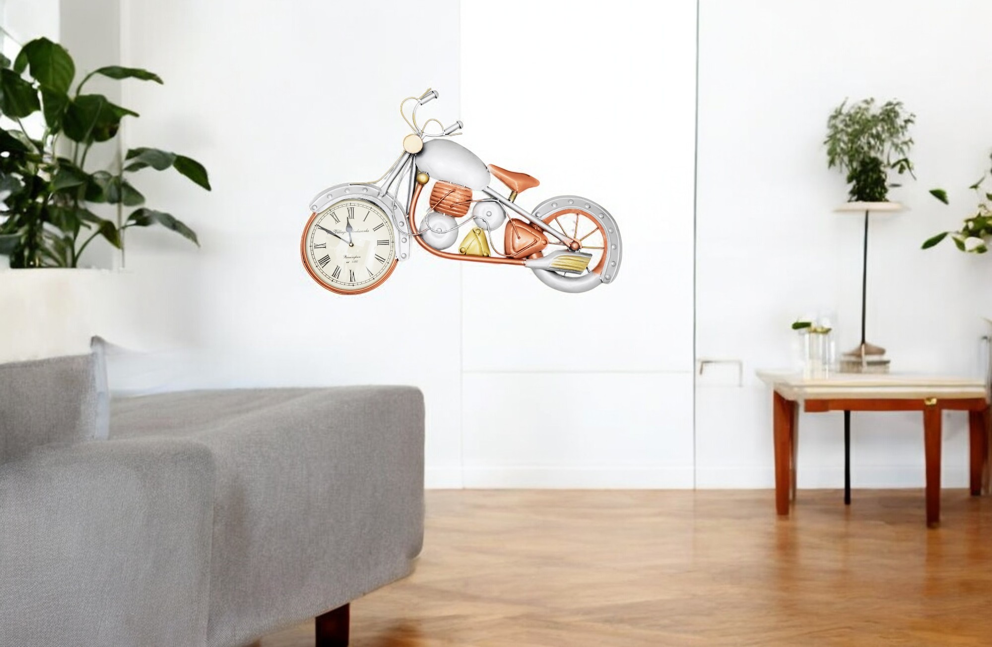Silver Bike Clock