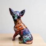 Grafitti Colourful Puppy Figurine