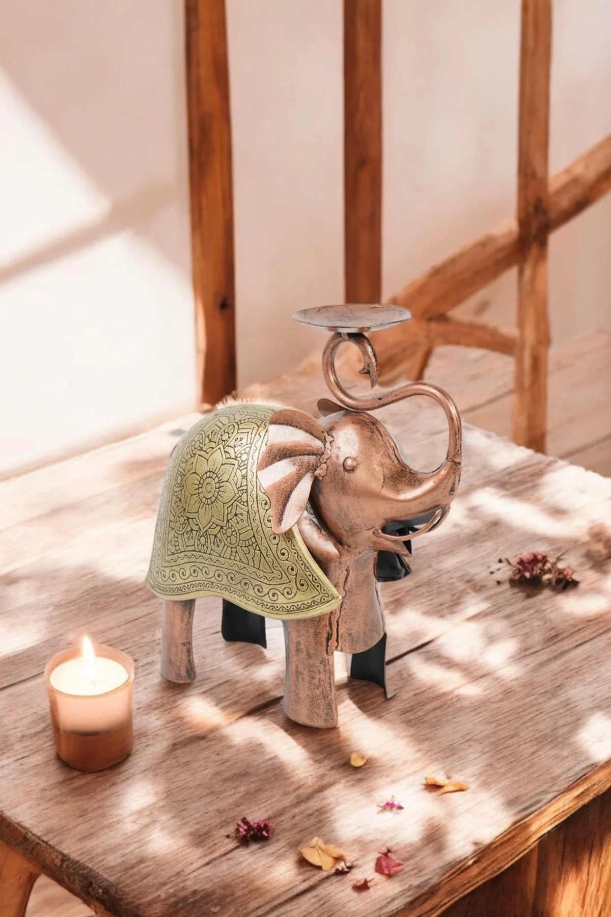 Radiant Metal Elephant Candle Holder - Image 3