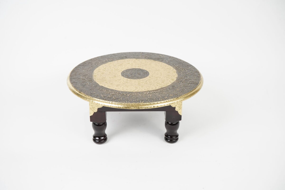 Wooden RND Brass Table BIG - Image 5