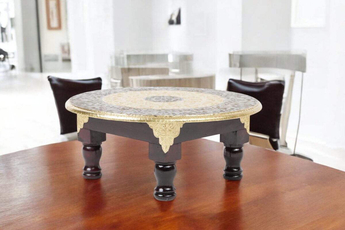 Wooden RND Brass Table BIG - Image 2