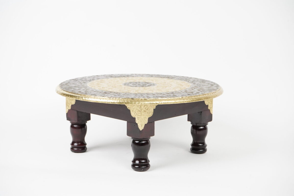 Wooden RND Brass Table BIG - Image 4