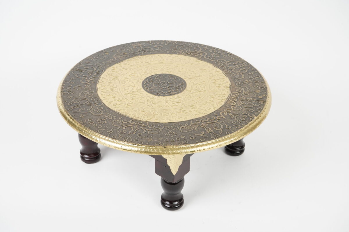 Wooden RND Brass Table BIG - Image 3