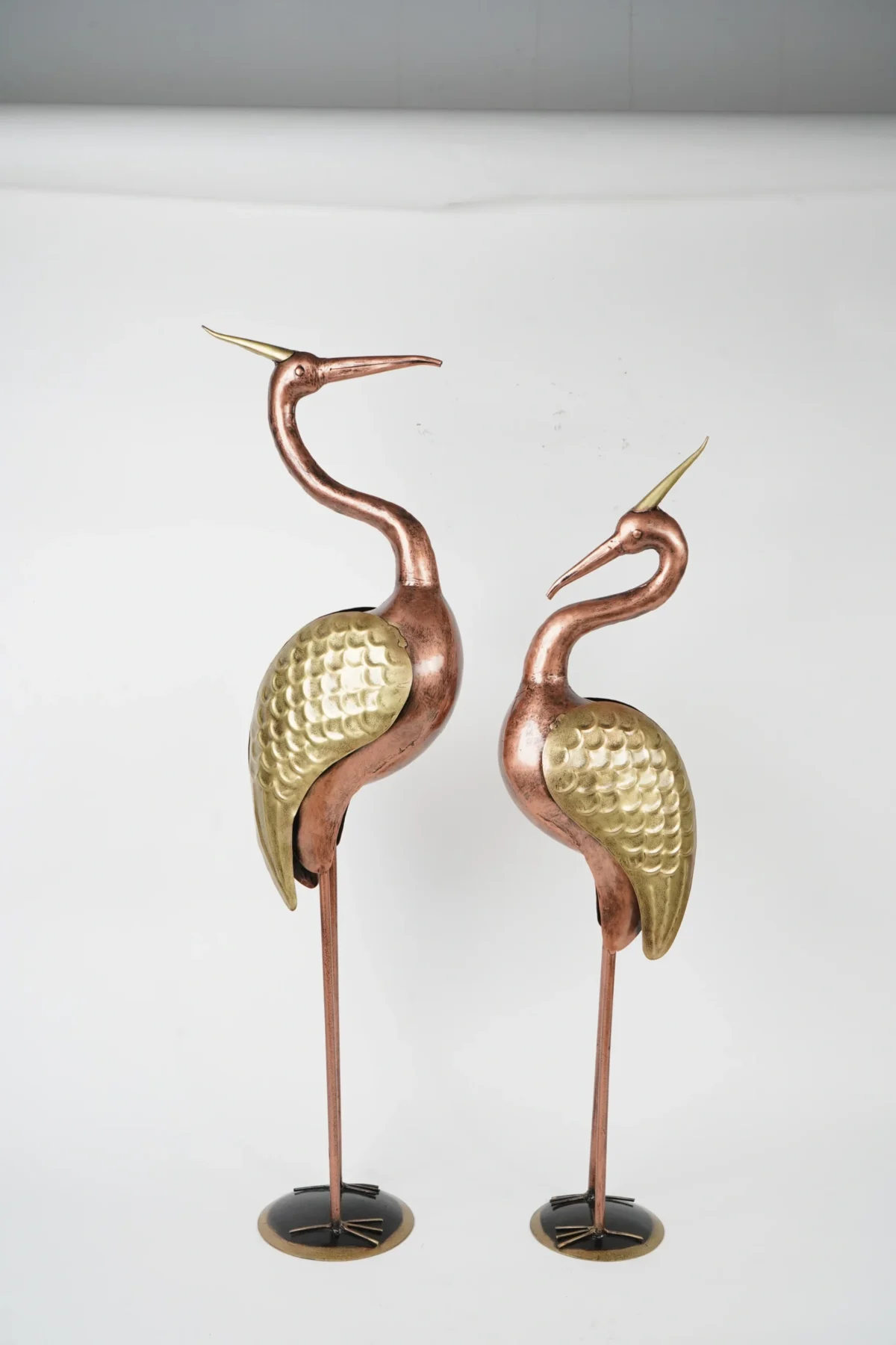 Handcrafted Dhokra Metal Flamingo bird Decor Set - Image 4