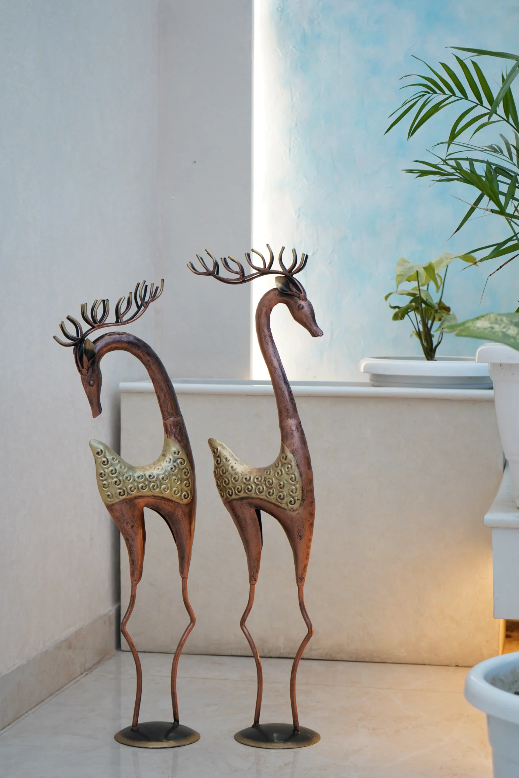 Metal Reindeer Decor Set S/2