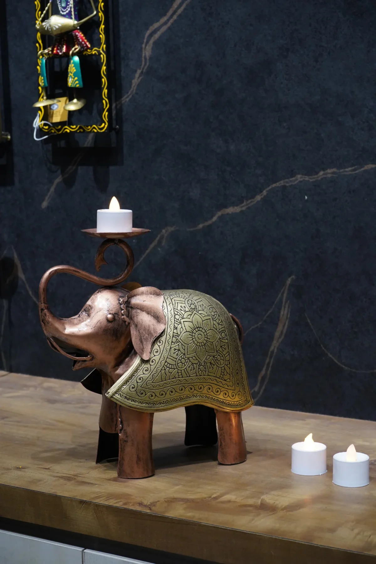 Radiant Metal Elephant Candle Holder - Image 2