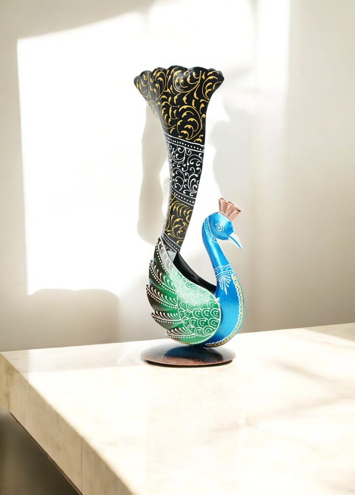 Peacock Flower Pot Small (Blue) - Image 4