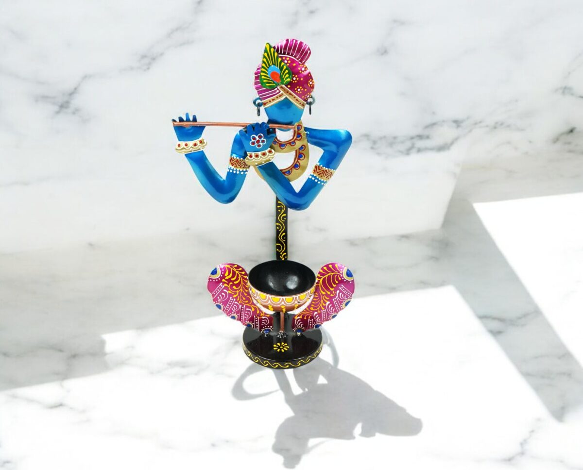 Handcrafted Krishna T-Light (Blue Colour) - Image 2
