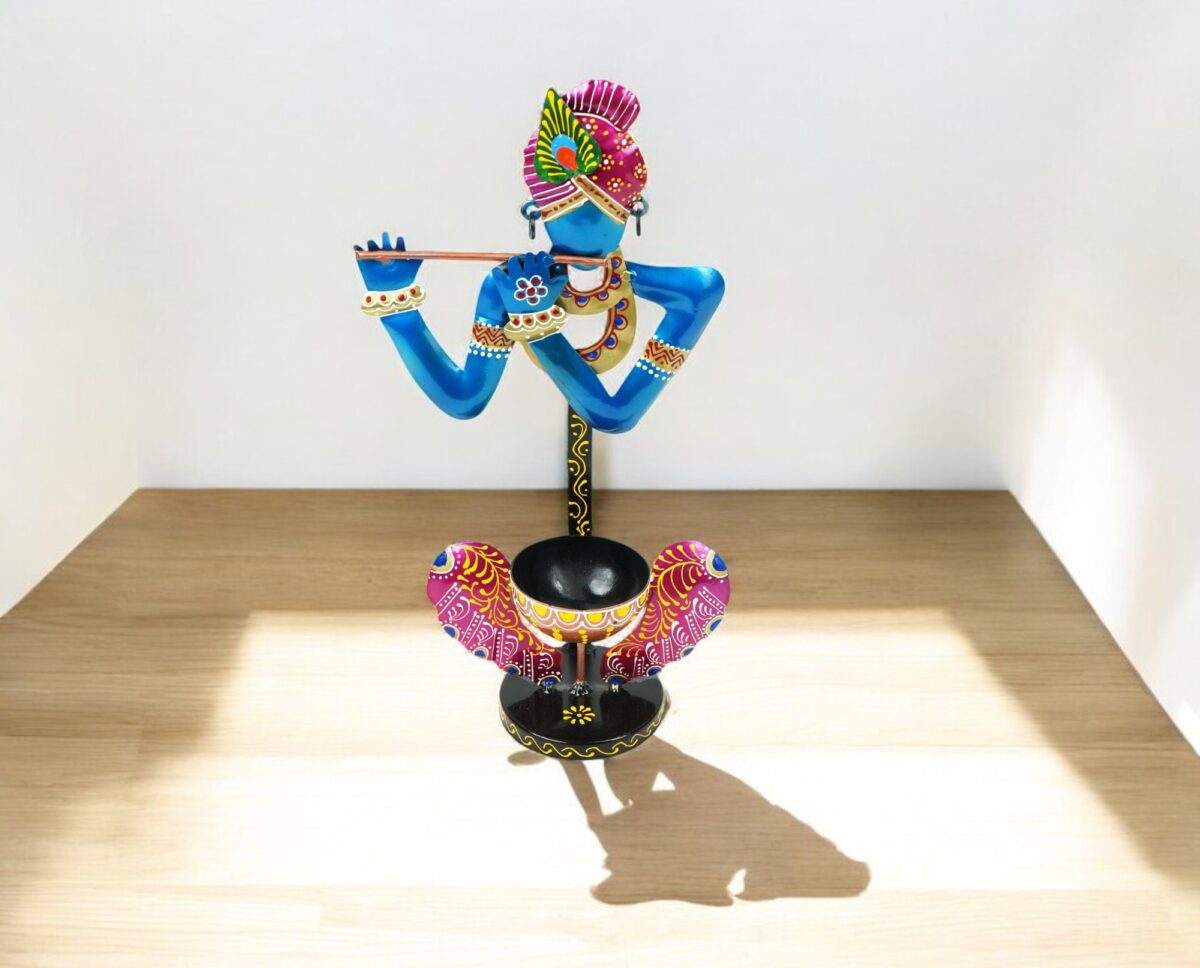 Handcrafted Krishna T-Light (Blue Colour) - Image 3
