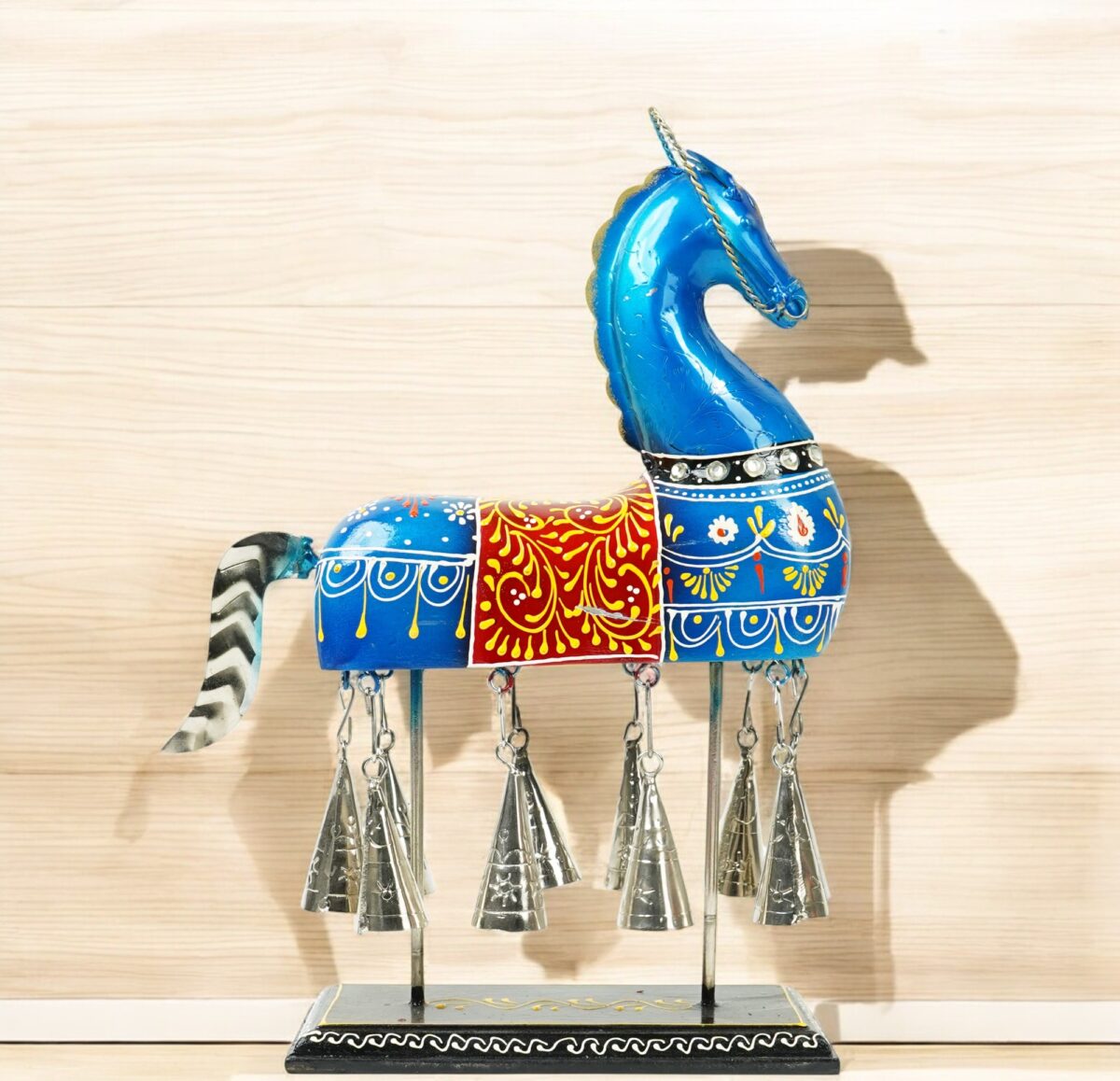 Colorful Indian Horse Figurines With Bells - Image 4