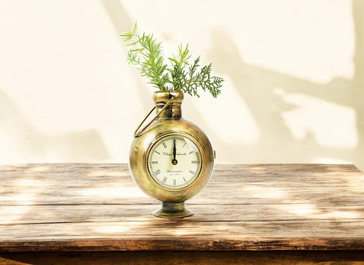 Glass Kudiya T- Light + Clock - Image 2