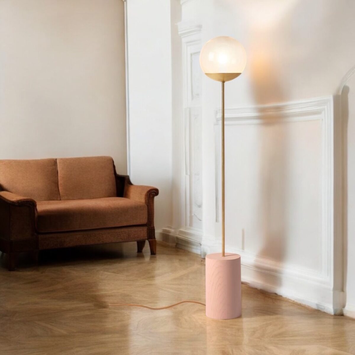 Floor Lamp with Frosted Globe Shade - Image 2