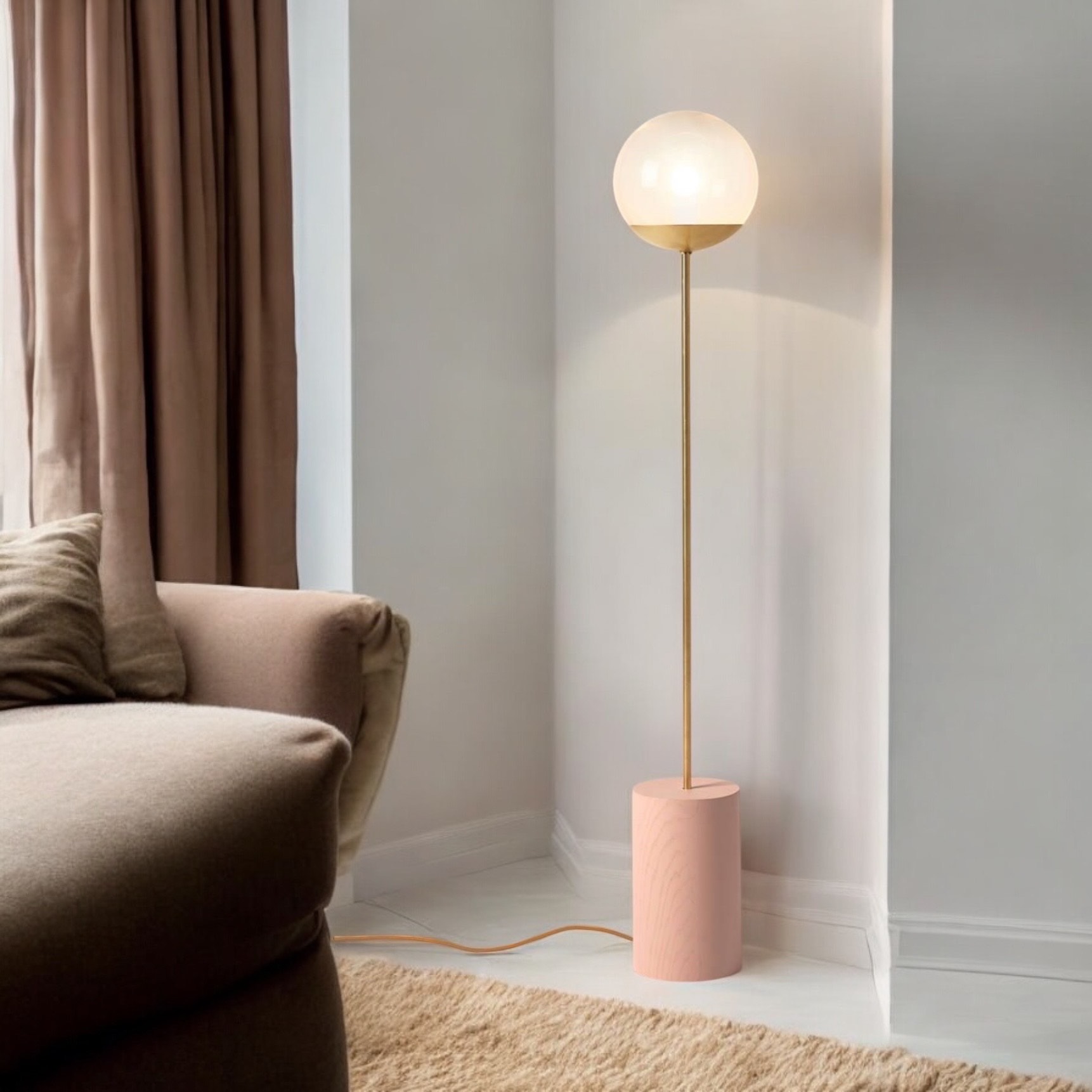 Floor Lamp with Frosted Globe Shade