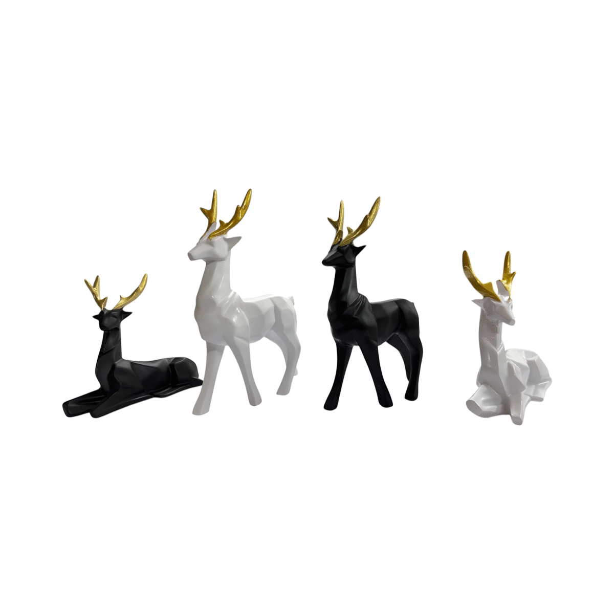 Black & White Deer Figurine Set of 2 - Image 3