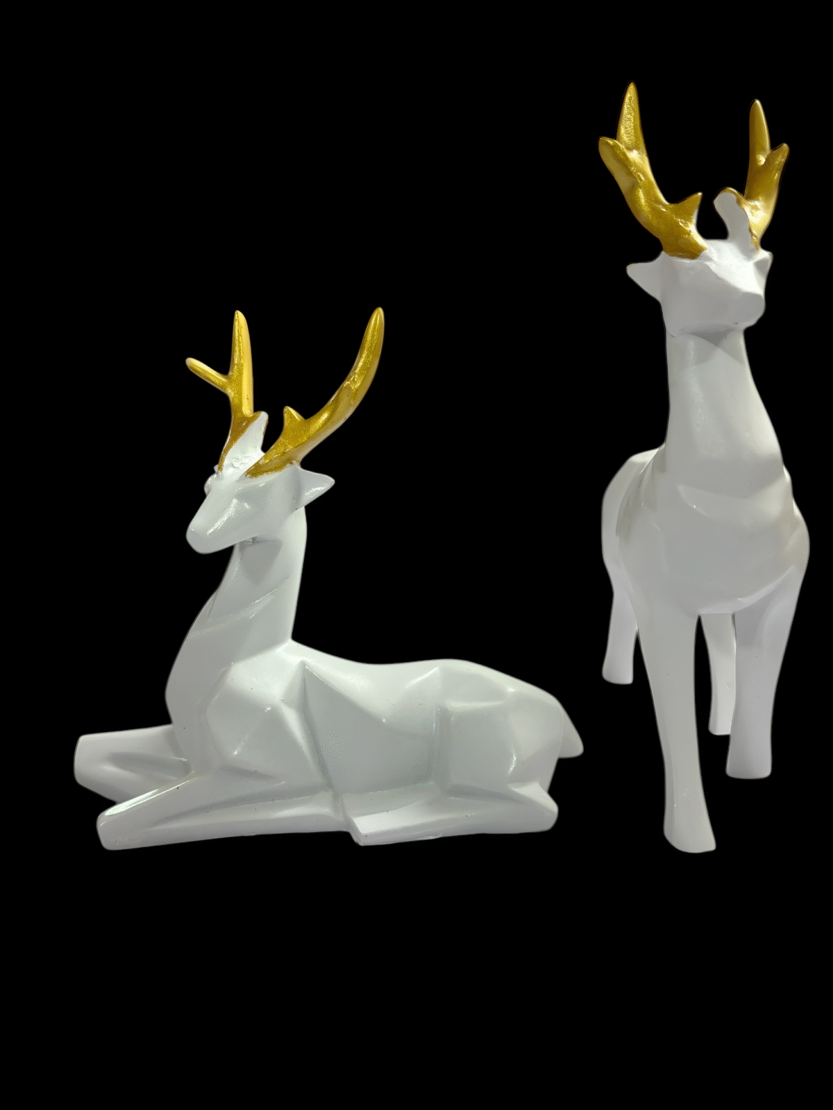 Black & White Deer Figurine Set of 2 - Image 2