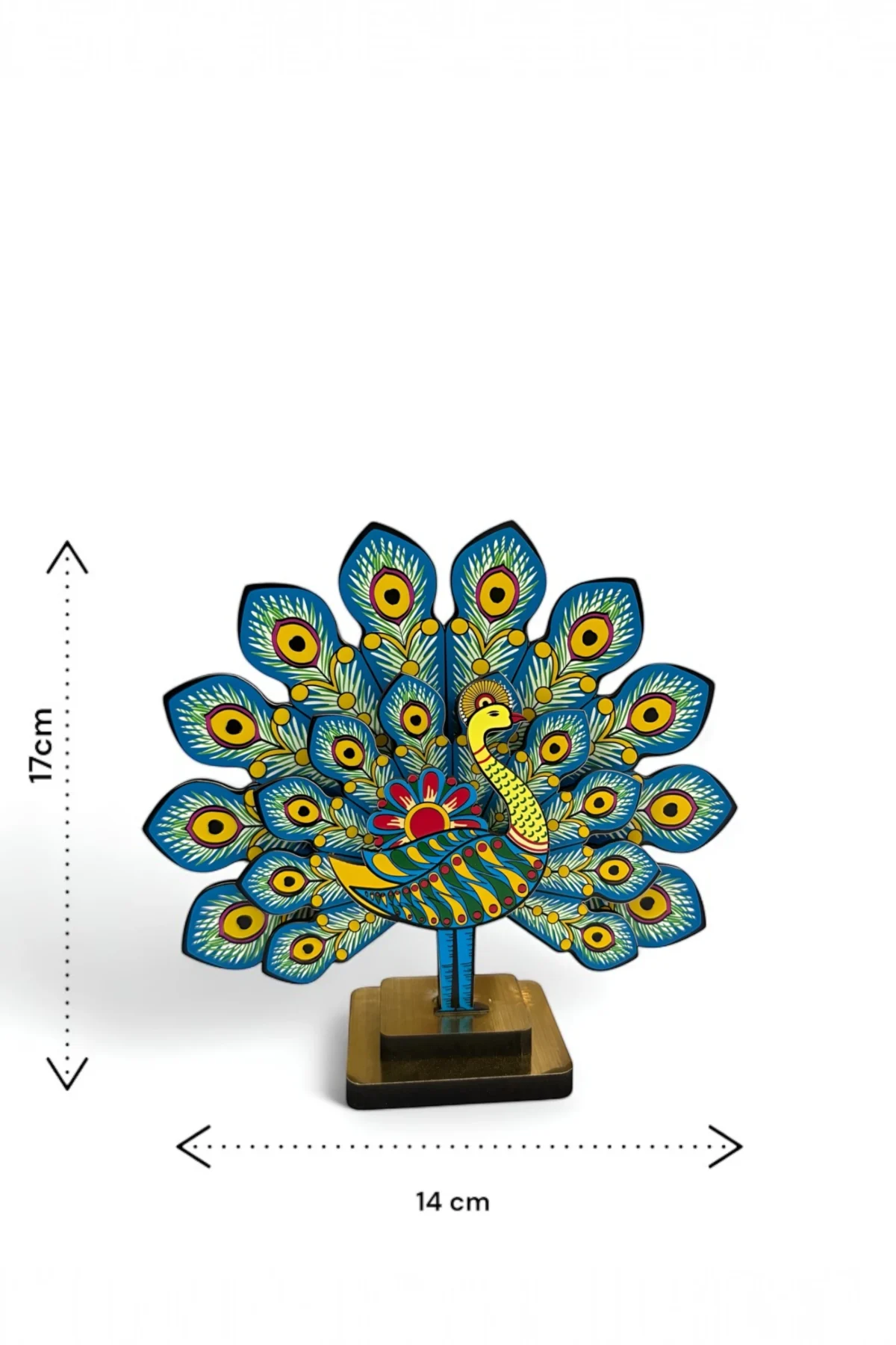Handcrafted Wooden Peacock Table Decor - Image 2
