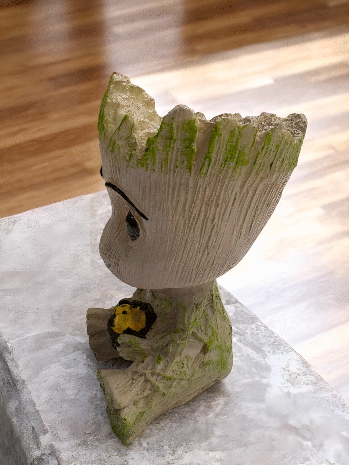 Cute Groot-Shaped Table Décor With Bird - Image 3
