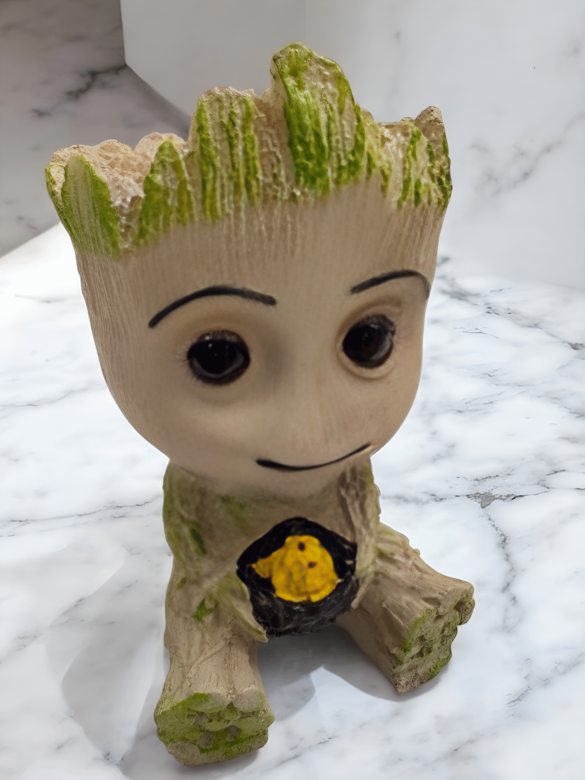 Cute Groot-Shaped Table Décor With Bird - Image 4