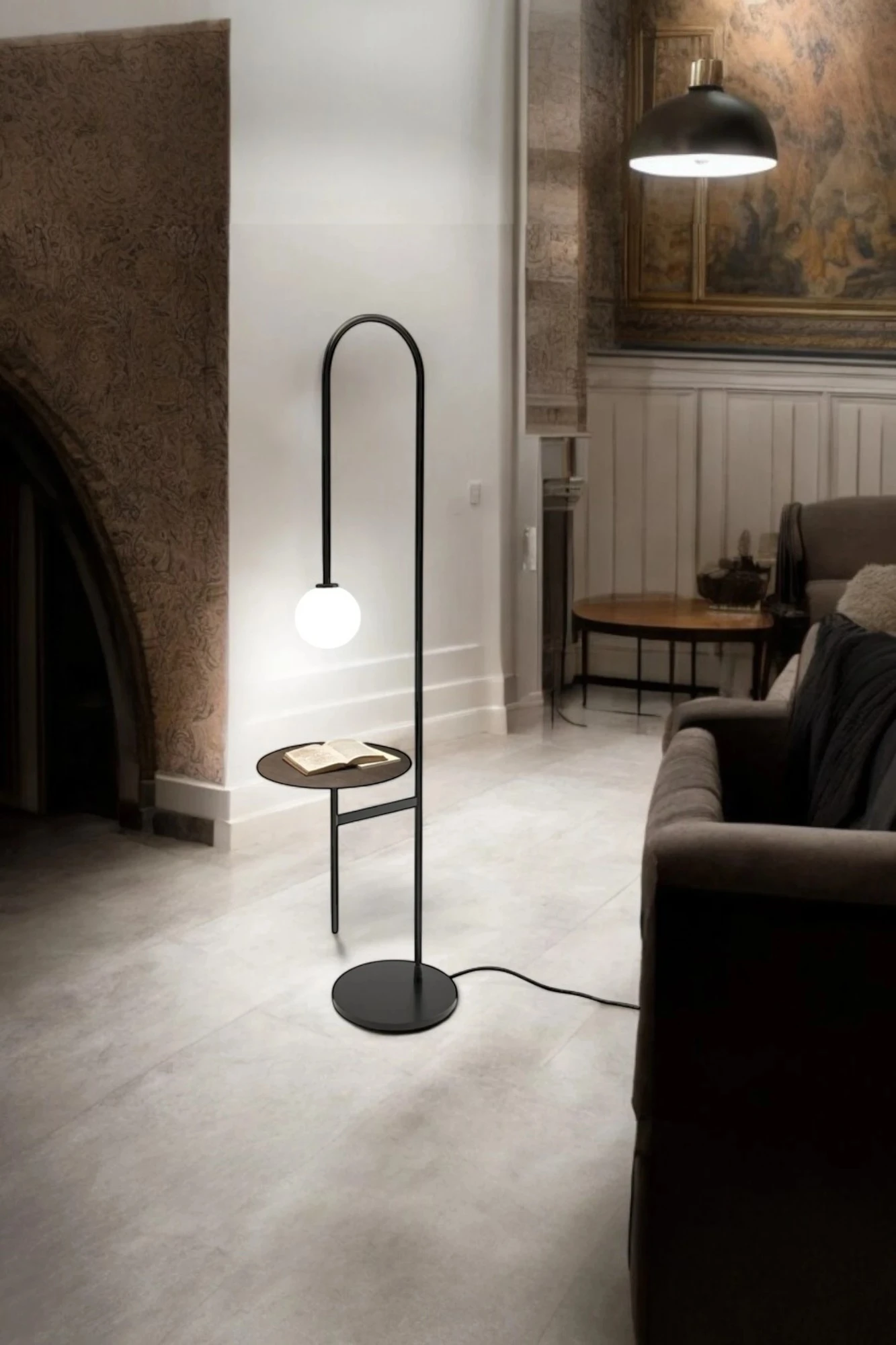 Minimalist Lamp with Integrated Shelf