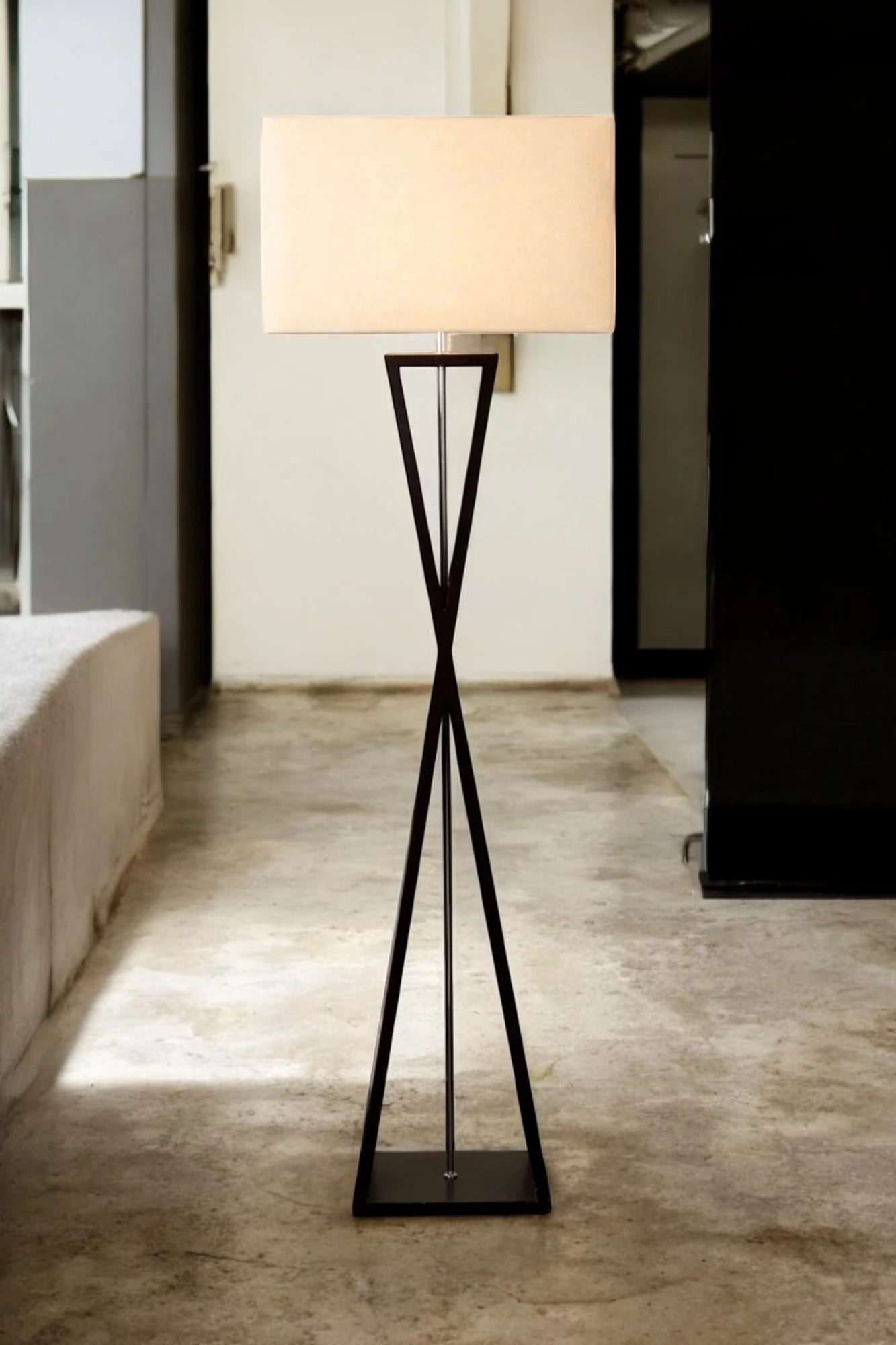 Floor Lamp with Rectangular Shade