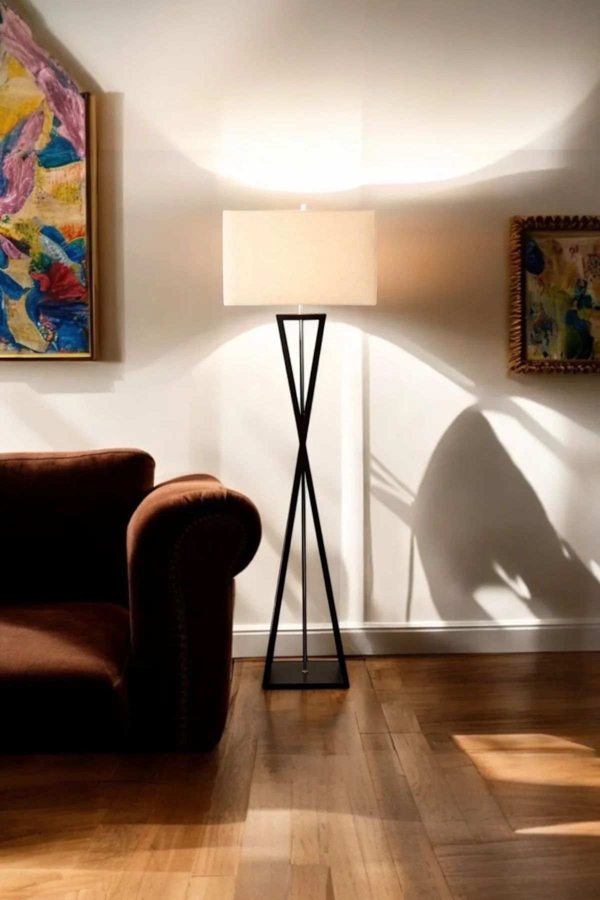 Floor Lamp with Rectangular Shade - Image 5