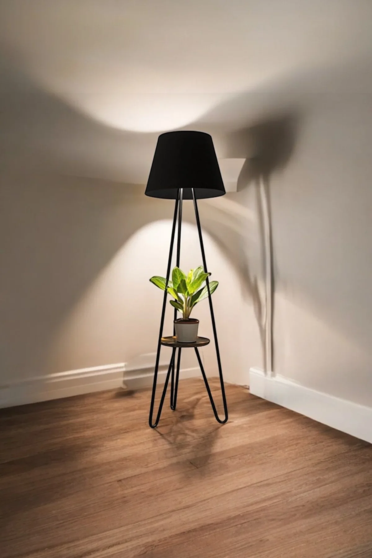 Tripod Floor Lamp with Plant Stand - Image 3