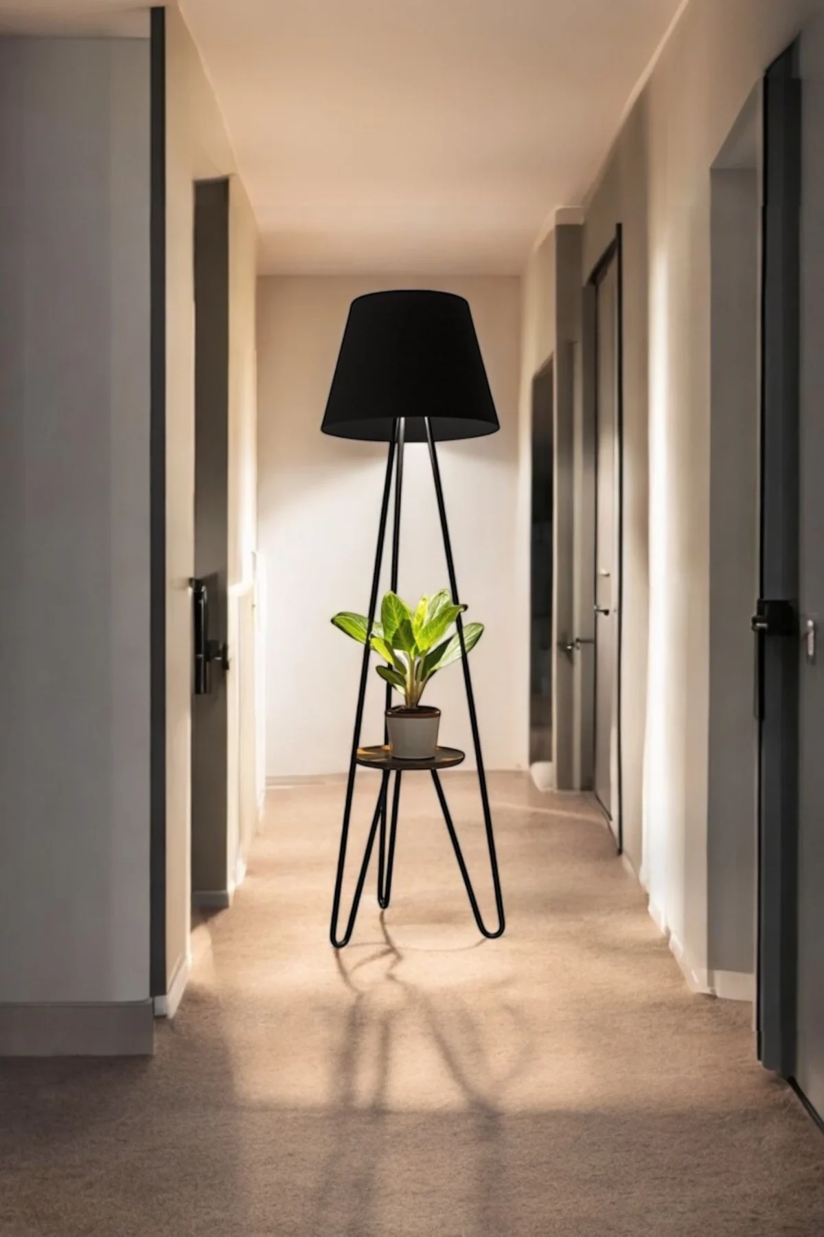 Tripod Floor Lamp with Plant Stand - Image 2