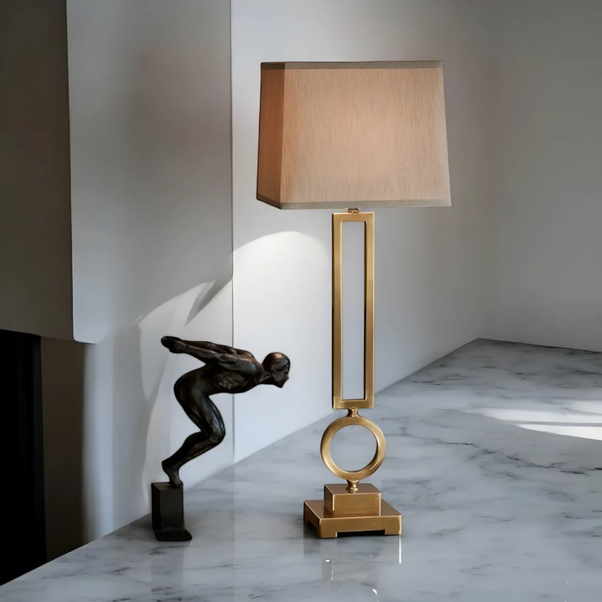 Gold Geometric Table Lamp - Image 2