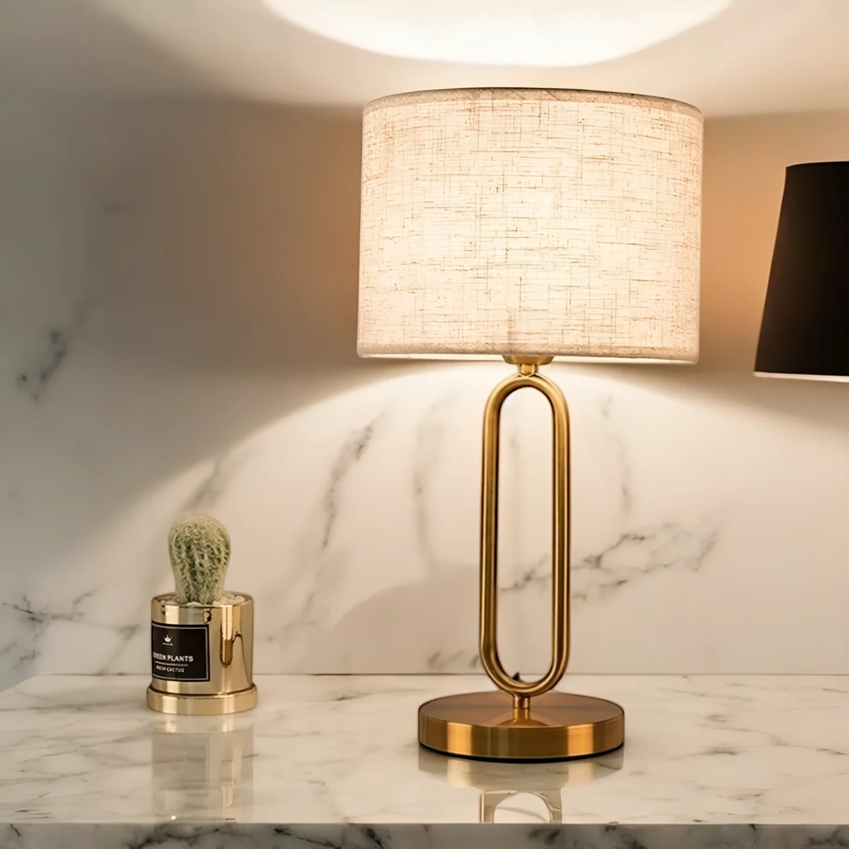 Elegant Gold Loop Table Lamp - Image 3