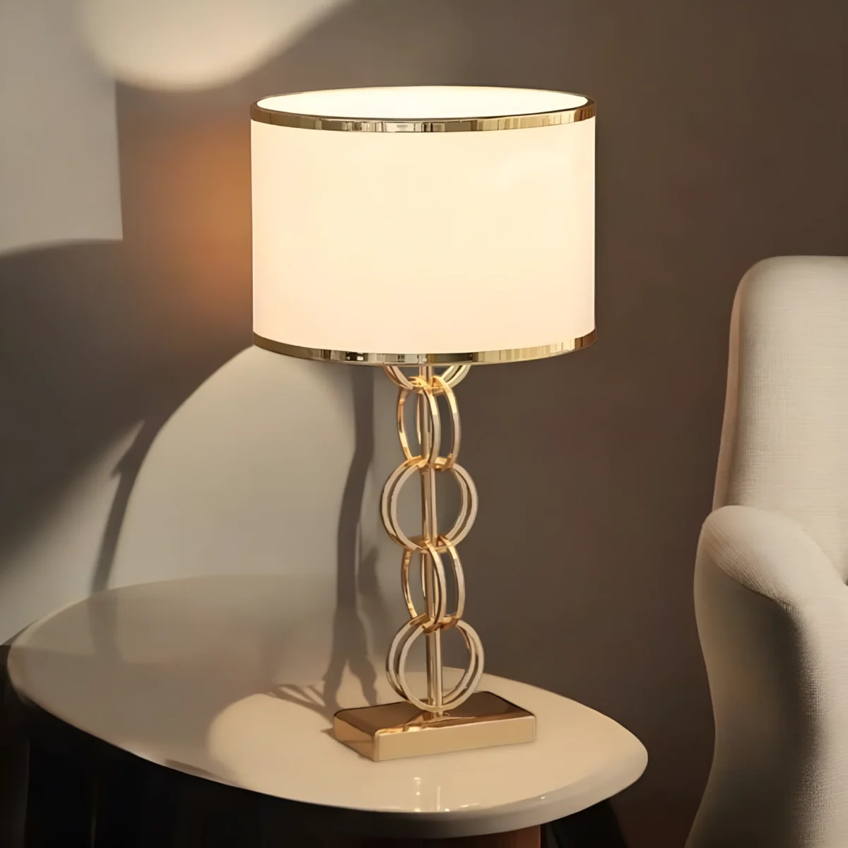 Gold Chain Link Table Lamp - Image 4