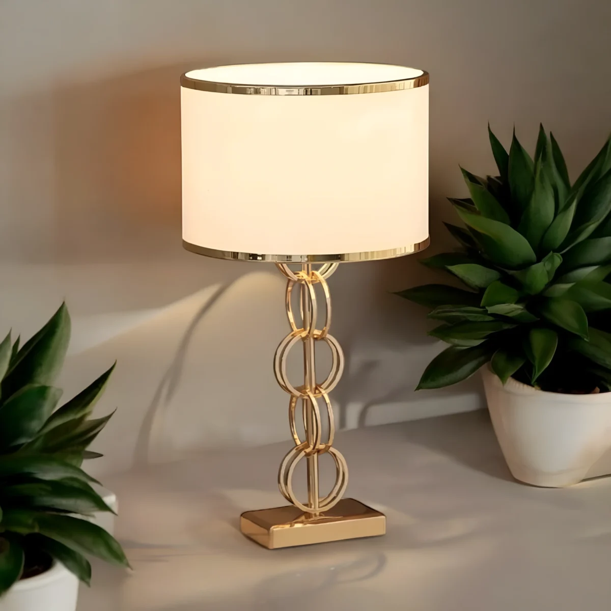 Gold Chain Link Table Lamp - Image 3