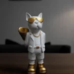 White Bulldog Boss Figurine